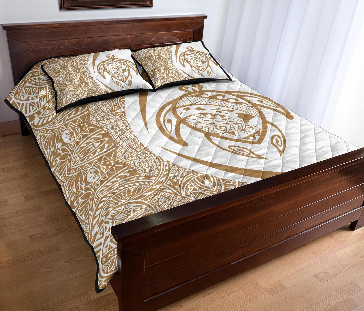 Hawaii Turtle Map Polynesian Quilt Bed Set - Circle Style - Polynesian Pride