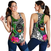 Pohnpei Women Racerback Tank - Turtle Plumeria Banana Leaf - Polynesian Pride