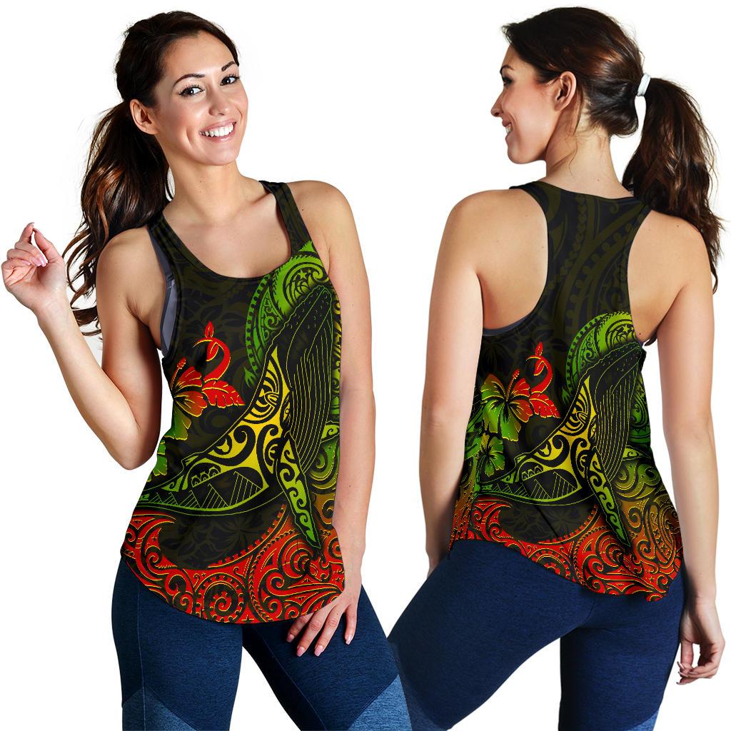 Hawaii Women's Racerback Tank - Polynesian Humpback Whale - Polynesian Pride
