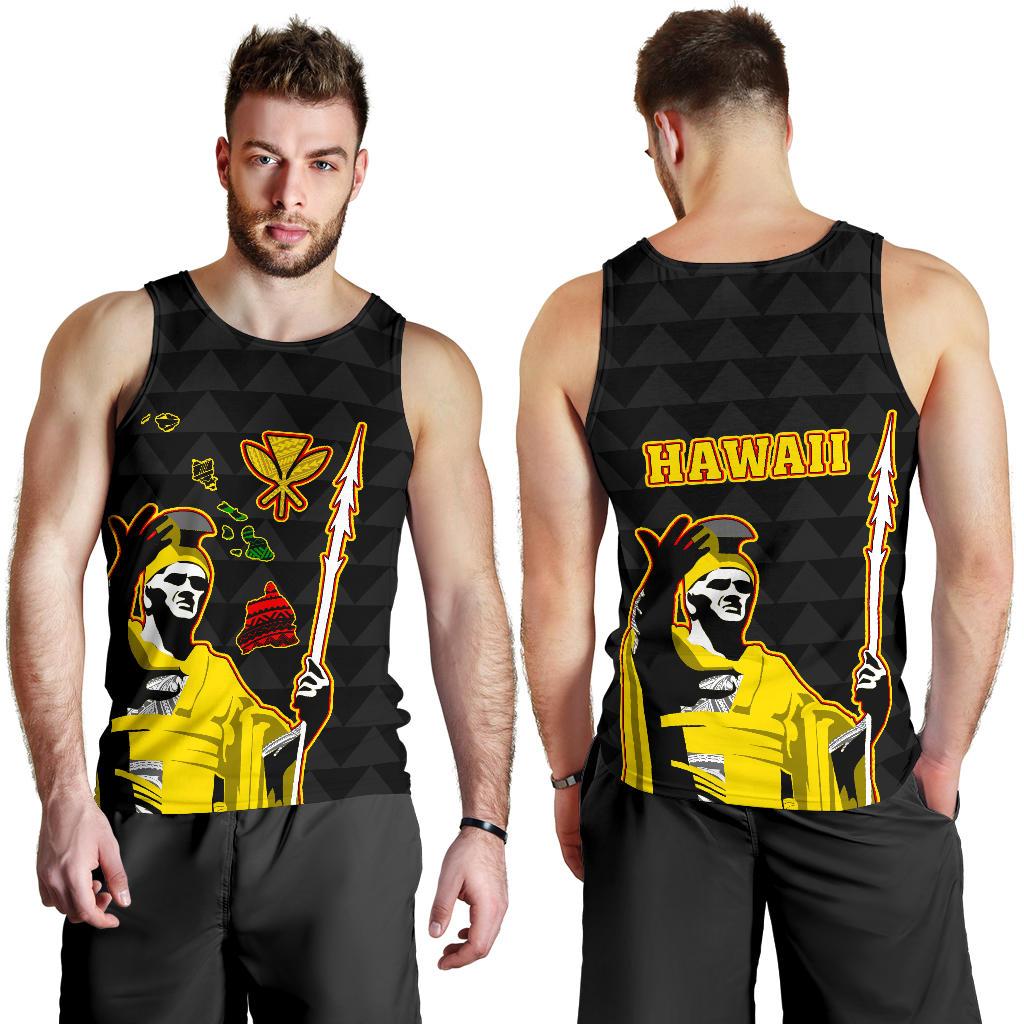 Hawaiian King Guardian Men's Tank Top Black - Polynesian Pride