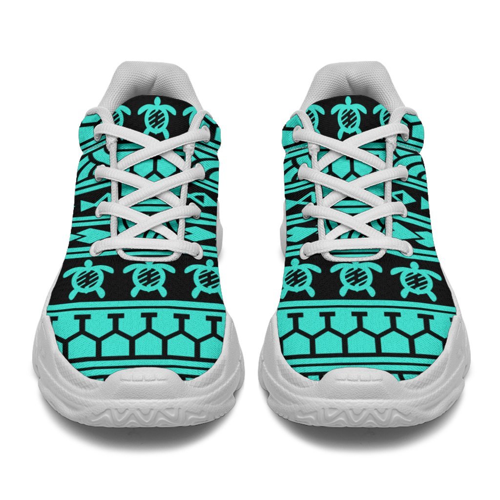 Polynesian tattoo tribal Turquoise Chunky Sneakers - Polynesian Pride
