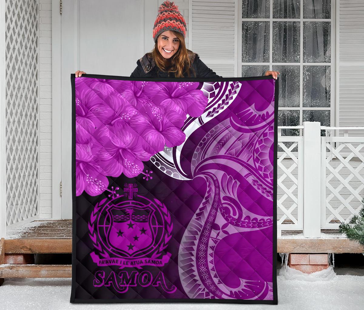 Samoa Premium Quilt - Samoa Seal Wave Style (Pink) - Polynesian Pride
