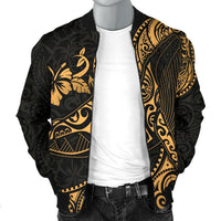 Polynesian Hawaii Men's Bomber Jacket - Polynesian Golden Humpback Whale - Polynesian Pride