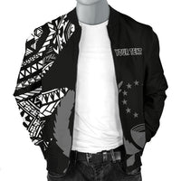 Pohnpei Personalised Custom Men's Bomber Jacket - Micronesian Pattern Flash Black - Polynesian Pride