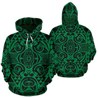 Hawaii Hoodie Polynesian Kakau Turtle Green Pullover - Polynesian Pride