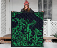 Polynesian Hawaii Premium Quilt - Hula Girl Green - Polynesian Pride