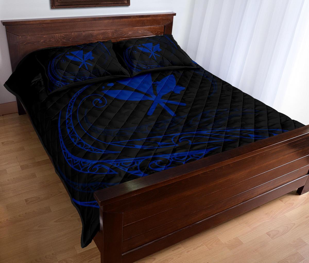 Kanaka Quilt Bed Set - Blue - Frida Style - Polynesian Pride