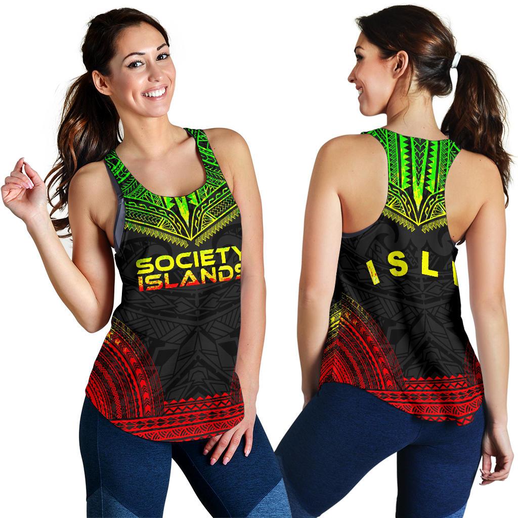 Society Islands Women's Racerback Tank - Polynesian Chief Reggae Version - Polynesian Pride