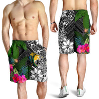 Nauru Men Shorts - Turtle Plumeria Banana Leaf Crest - Polynesian Pride