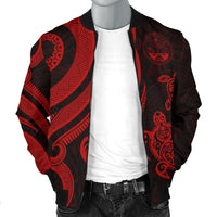 Marshall Islands Men's Bomber Jacket - Tentacle Turtle Red - Polynesian Pride
