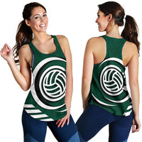 Polynesian Hawaii Women's Racerback Tank - Volleyball Hawaii Map Green - Polynesian Pride