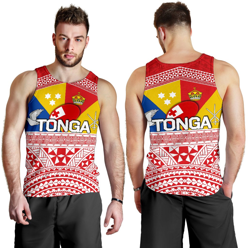 Tonga Rugby Men's Tank Top Special Coat Of Arms - Polynesian Pride