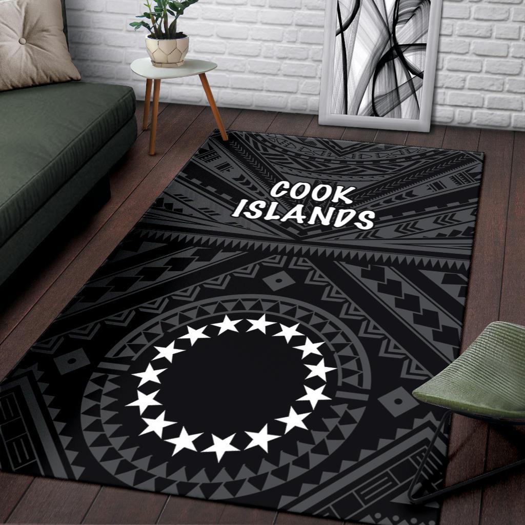 Cook Island Area Rug - Seal With Polynesian Tattoo Style ( Black) - Polynesian Pride
