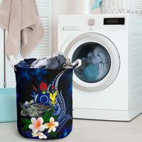 Cook Islands Polynesian Laundry Basket - Turtle With Plumeria Flowers - Polynesian Pride