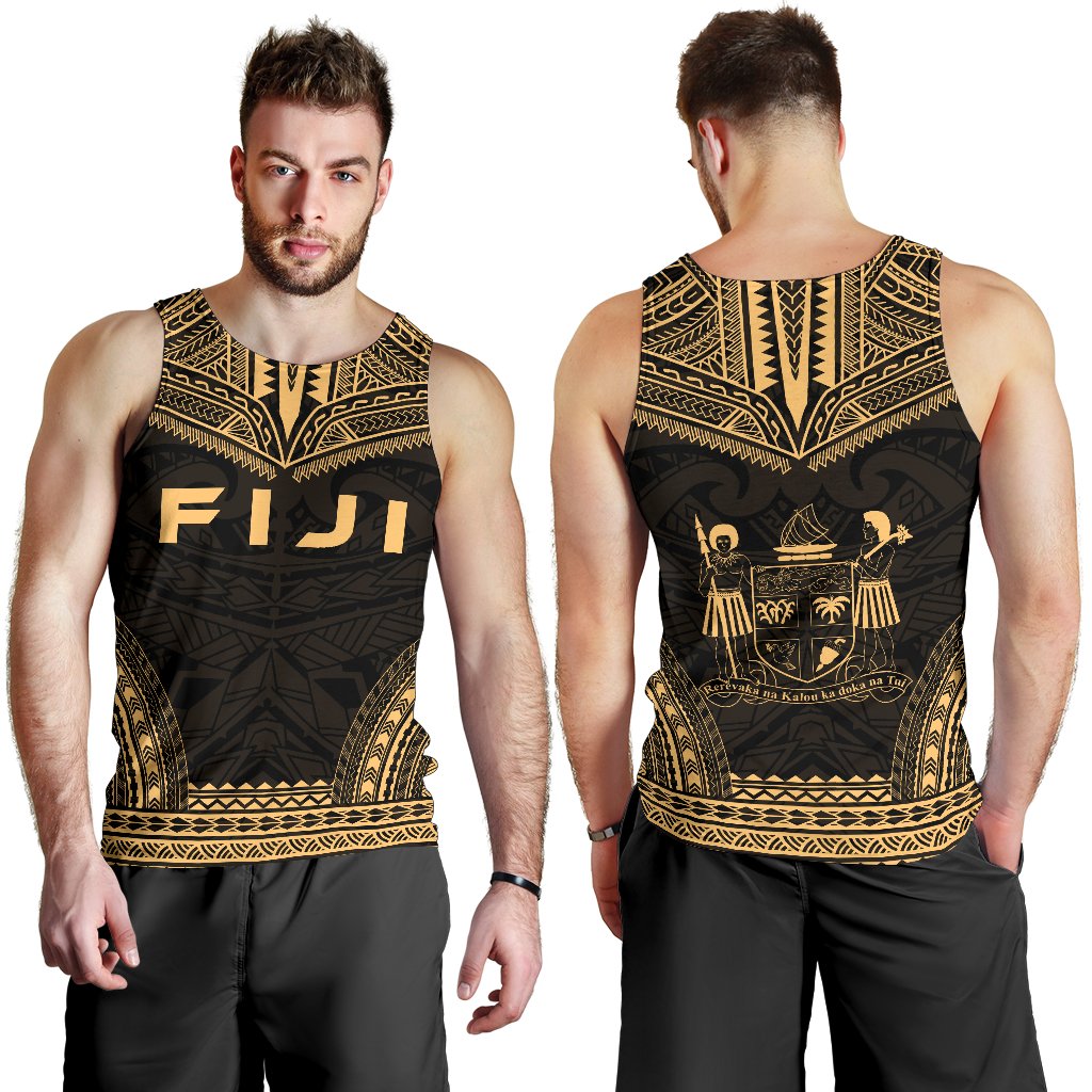 Fiji Men's Tank Top - Polynesian Chief Gold Version - Polynesian Pride