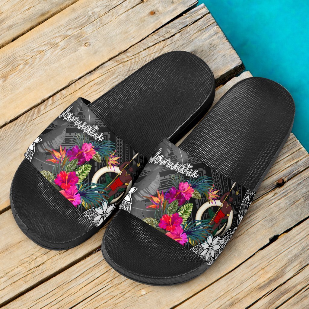Vanuatu Slide Sandals - Turtle Floral - Polynesian Pride