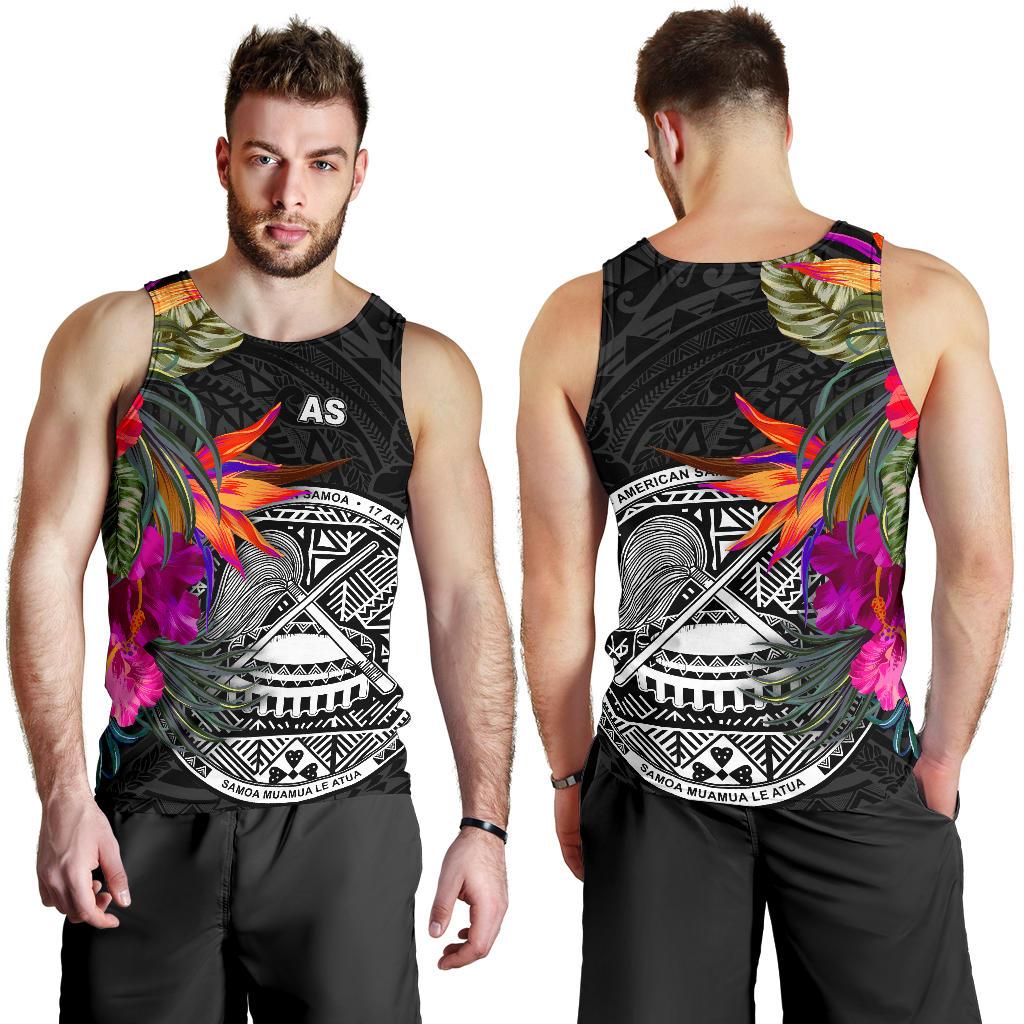 American Samoa Men's Tank Top - Polynesian Hibiscus Pattern - Polynesian Pride