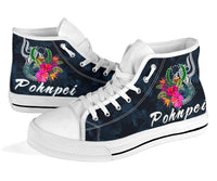 Pohnpei Micronesia High Top Shoes - Tropical Flower - Polynesian Pride