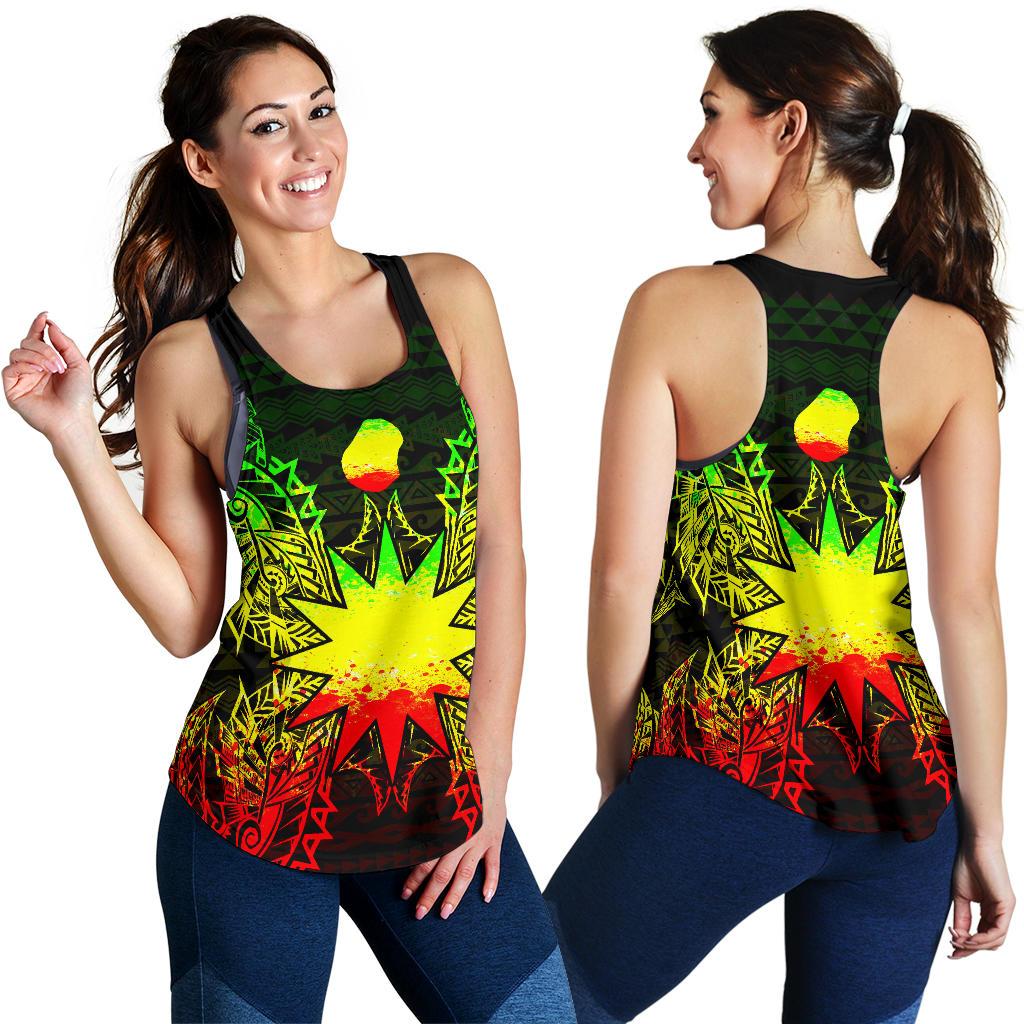 Nauru Polynesian Women Tank Top Map Reggae - Polynesian Pride