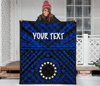 Cook Island Personalised Premium Quilt - Seal With Polynesian Tattoo Style ( Blue) - Polynesian Pride
