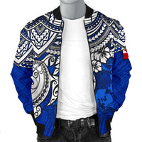 Tonga Polynesian Bomber Jacket (Men) - Blue Turtle - Polynesian Pride