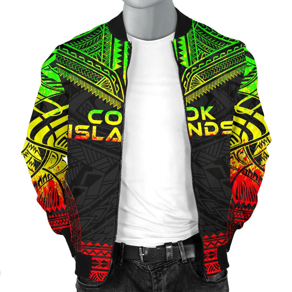 Cook Islands Polynesian Chief Men's Bomber Jacket - Reggae Version - Polynesian Pride