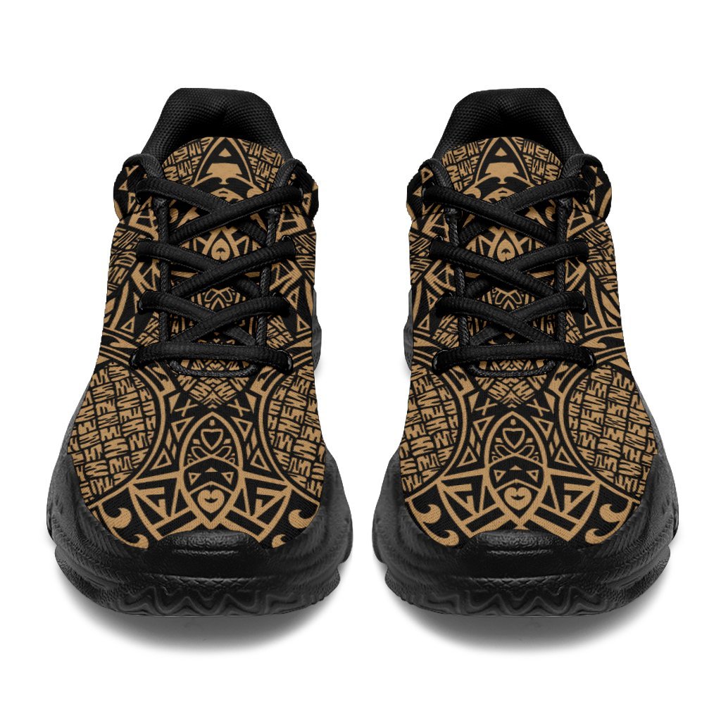 Polynesian Lauhala Mix Gold Chunky Sneakers - Polynesian Pride