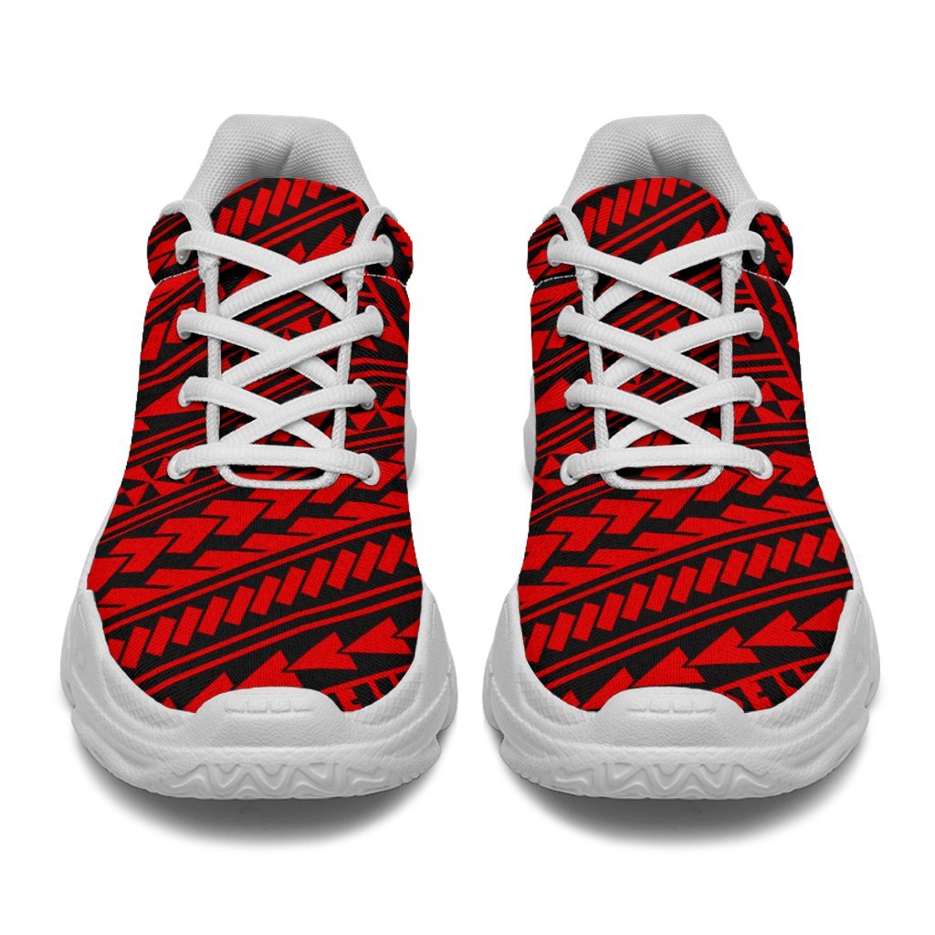 Polynesian Nation Red Chunky Sneakers - Polynesian Pride