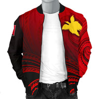 Papua New Guinea Men's Bomber Jacket - Raggiana Bird of Paradise Polynesian Patterns - Polynesian Pride