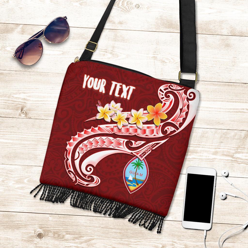 Guam Personalised Boho Handbag - Guam Seal Polynesian Patterns Plumeria (Red) One Style One Size Red - Polynesian Pride