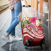 Polynesian Hawaii Luggage Covers - Summer Plumeria (Red) - Polynesian Pride