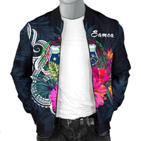 Samoa Polynesian Men's Bomber Jacket - Tropical Flower - Polynesian Pride