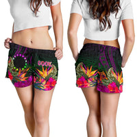 Cook Islands Polynesian Women's Shorts - Summer Hibiscus - Polynesian Pride