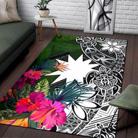 Nauru Area Rug - Turtle Plumeria Banana Leaf - Polynesian Pride
