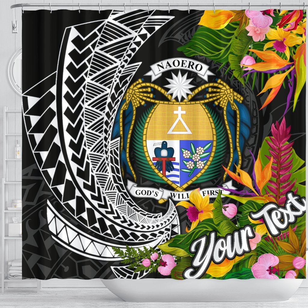 Nauru Shower Curtains - Custom Personalised Seal Spiral Polynesian Patterns - Polynesian Pride