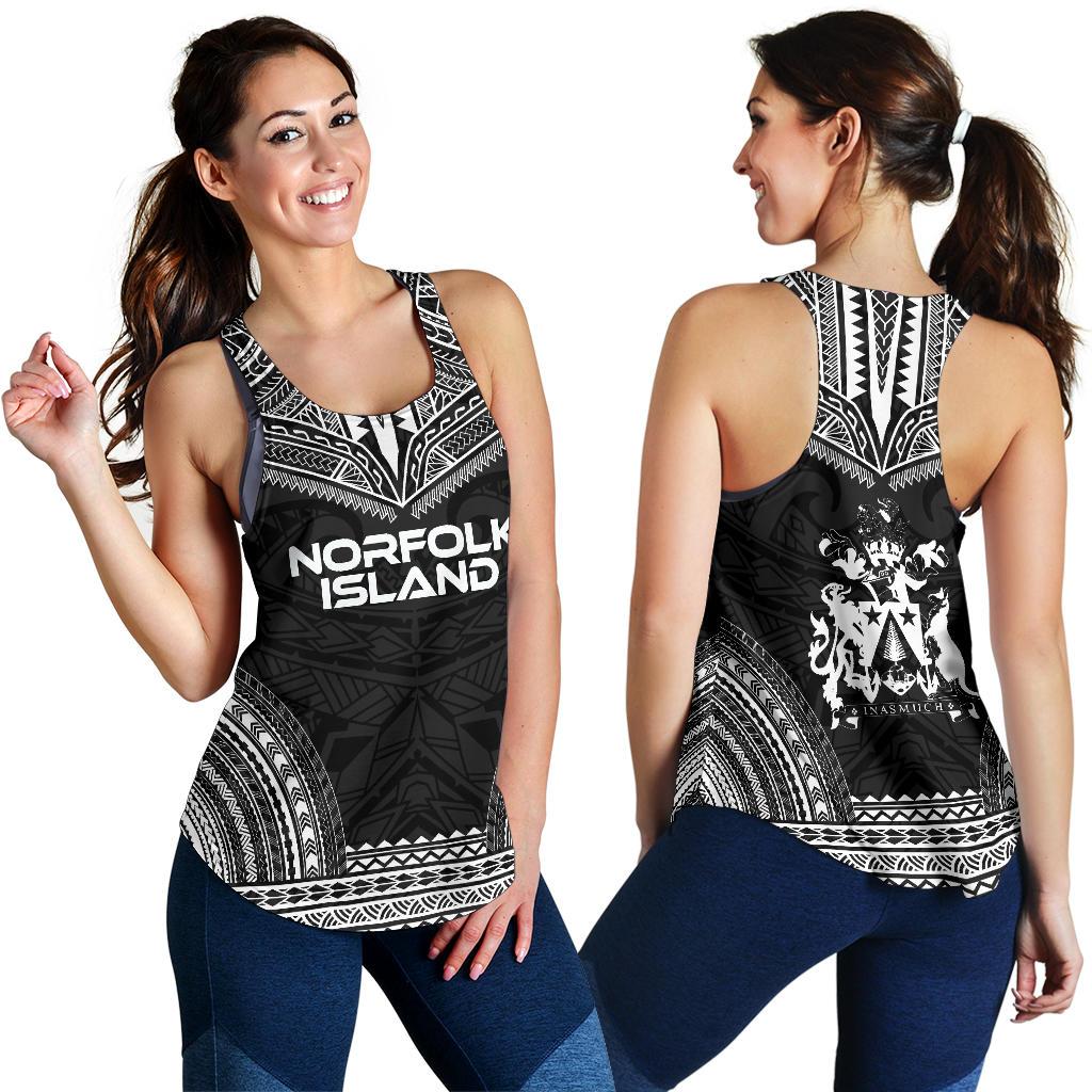 Norfolk Island Women's Racerback Tank - Polynesian Chief Black Version - Polynesian Pride
