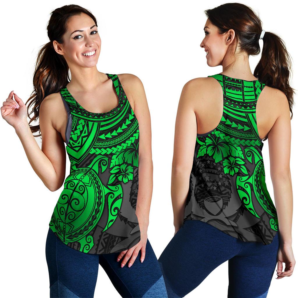 Pohnpei Polynesian Racerback Tank (Women) - Polynesian Green Turtle - Polynesian Pride