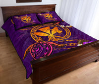 Hawaii Turtle Polynesian Violet Quilt Bed Set - Tee Style - AH - Polynesian Pride