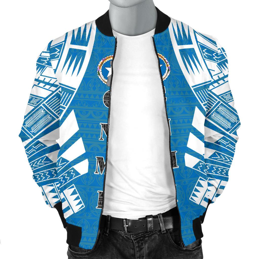 Northern Mariana Islands Men Bomber Jackets - Polynesian Tattoo Flag - Polynesian Pride
