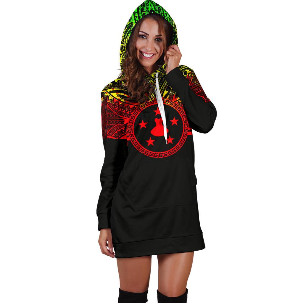 Austral Islands Women Hoodie Dress - Austral Islands Coat Of Arms Polynesian Reggae Color - Polynesian Pride