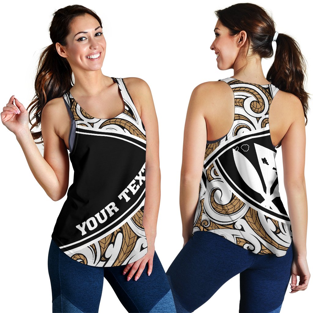Personalized - Hawaii Polynesian Women's Racerback Tank - Loge Style Black - Polynesian Pride