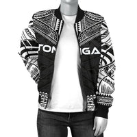 Tonga Polynesian Chief Women'S Bomber Jacket - Black Version - Polynesian Pride