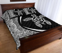 Hawaiian Polynesian Turtle Quilt Bed Set - Circle Style White - Polynesian Pride