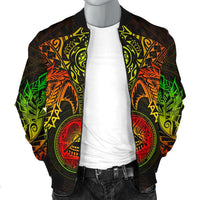 American Samoa Polynesian Bomber Jacket (Men) - Reggae Turtle Manta Ray - Polynesian Pride