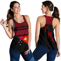 Papua New Guinea Women's Racerback Tank - Polynesian Style Black - Polynesian Pride