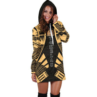 Tokelau Hoodie Dress - Polynesian Tattoo Gold - Polynesian Pride
