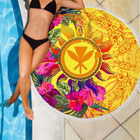 Polynesian Beach Blankets - Hawaii Kanaka Maoli & Hibiscus Flowers With Polynesian Patterns - Polynesian Pride