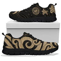 Tahiti Polynesian Sneakers - Gold Tentacle Turtle - Polynesian Pride