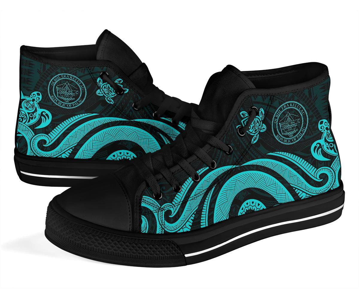 Palau High Top Canvas Shoes - Turquoise Tentacle Turtle - Polynesian Pride