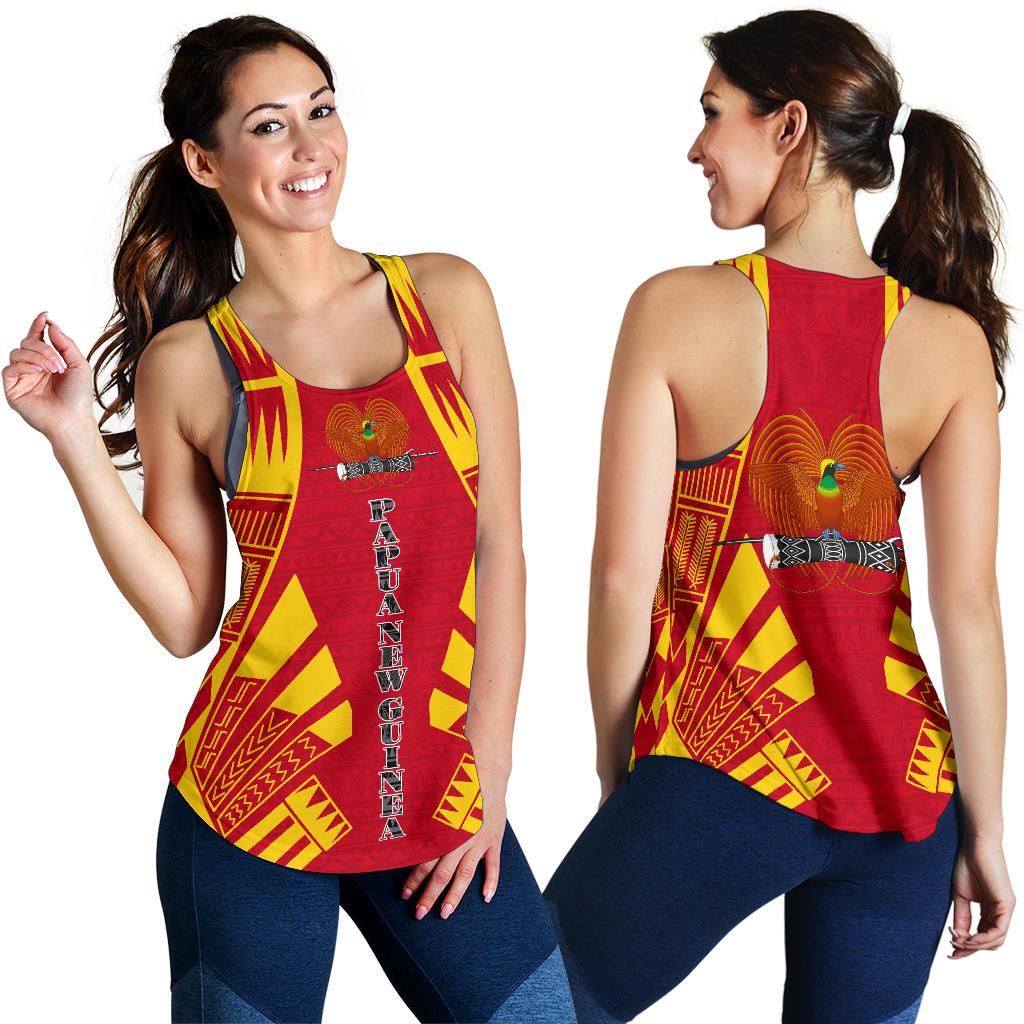 Papua New Guinea Women Racerback Tank - Polynesian Tattoo Flag - Polynesian Pride